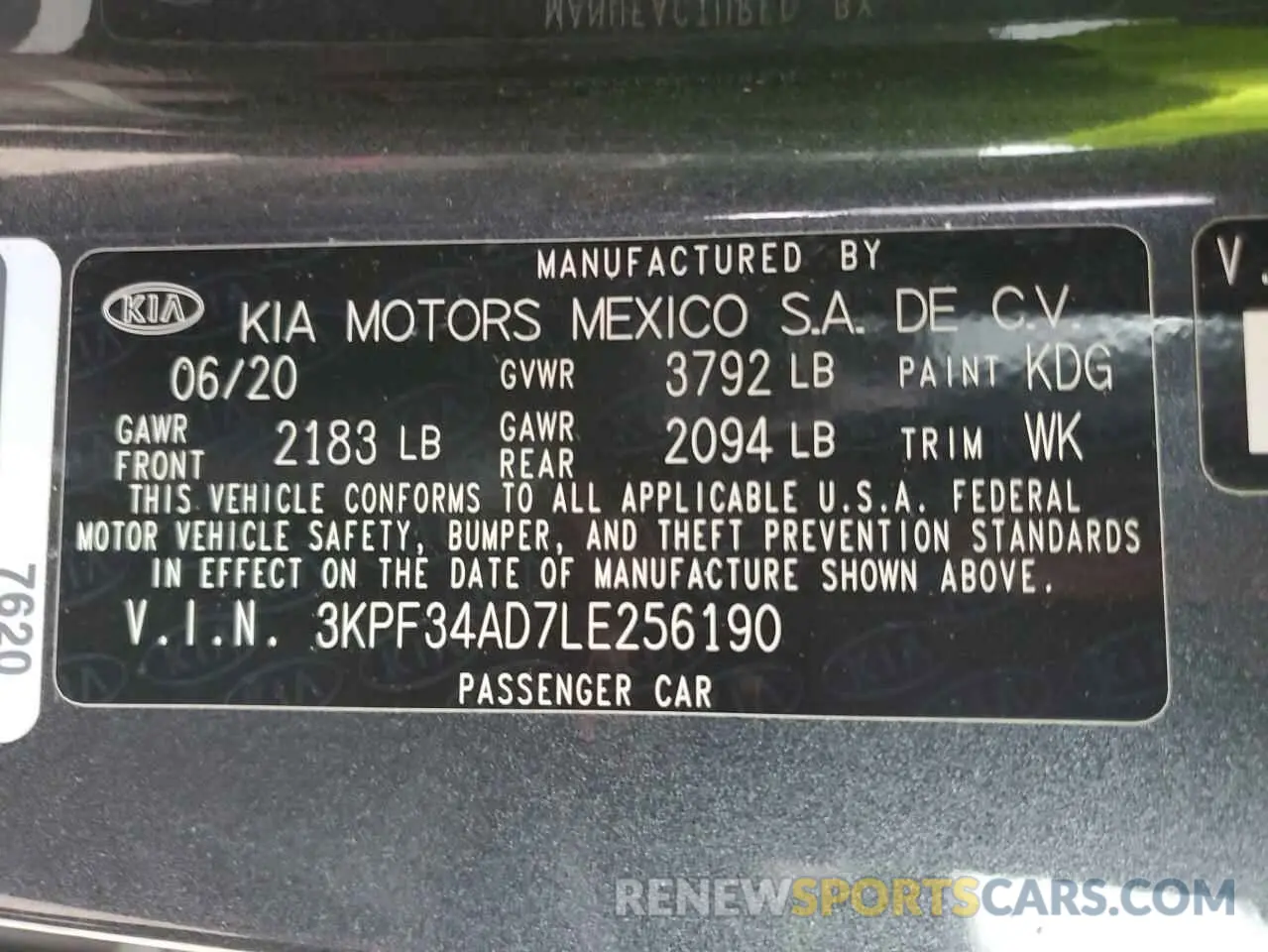 15 Фотография поврежденного автомобиля 3KPF34AD7LE256190 KIA FORTE 2020