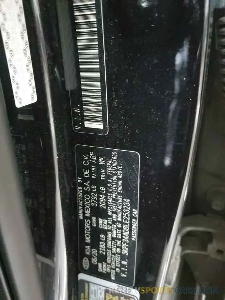 13 Photograph of a damaged car 3KPF34AD8LE253234 KIA FORTE 2020