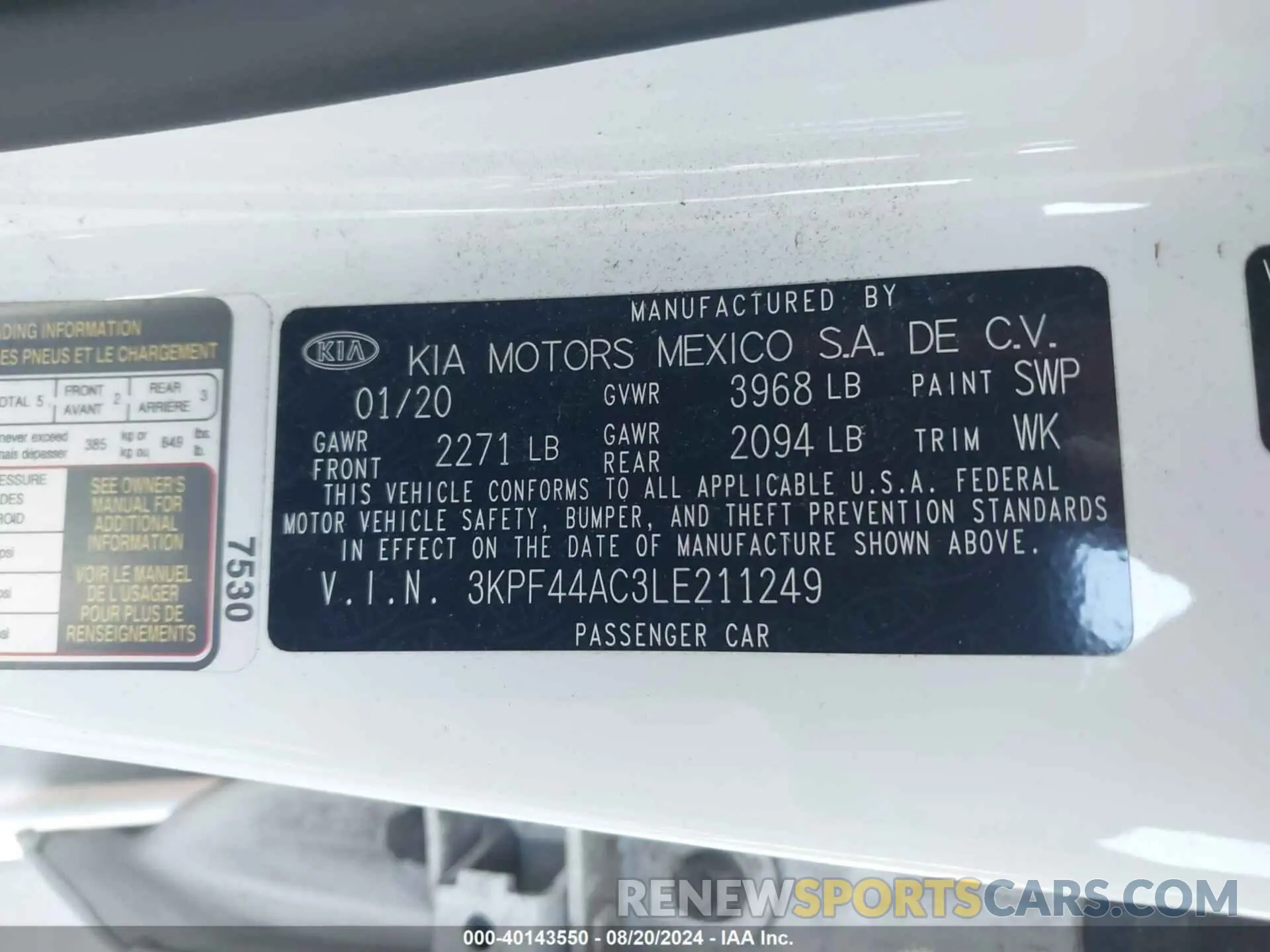 9 Фотография поврежденного автомобиля 3KPF44AC3LE211249 KIA FORTE 2020