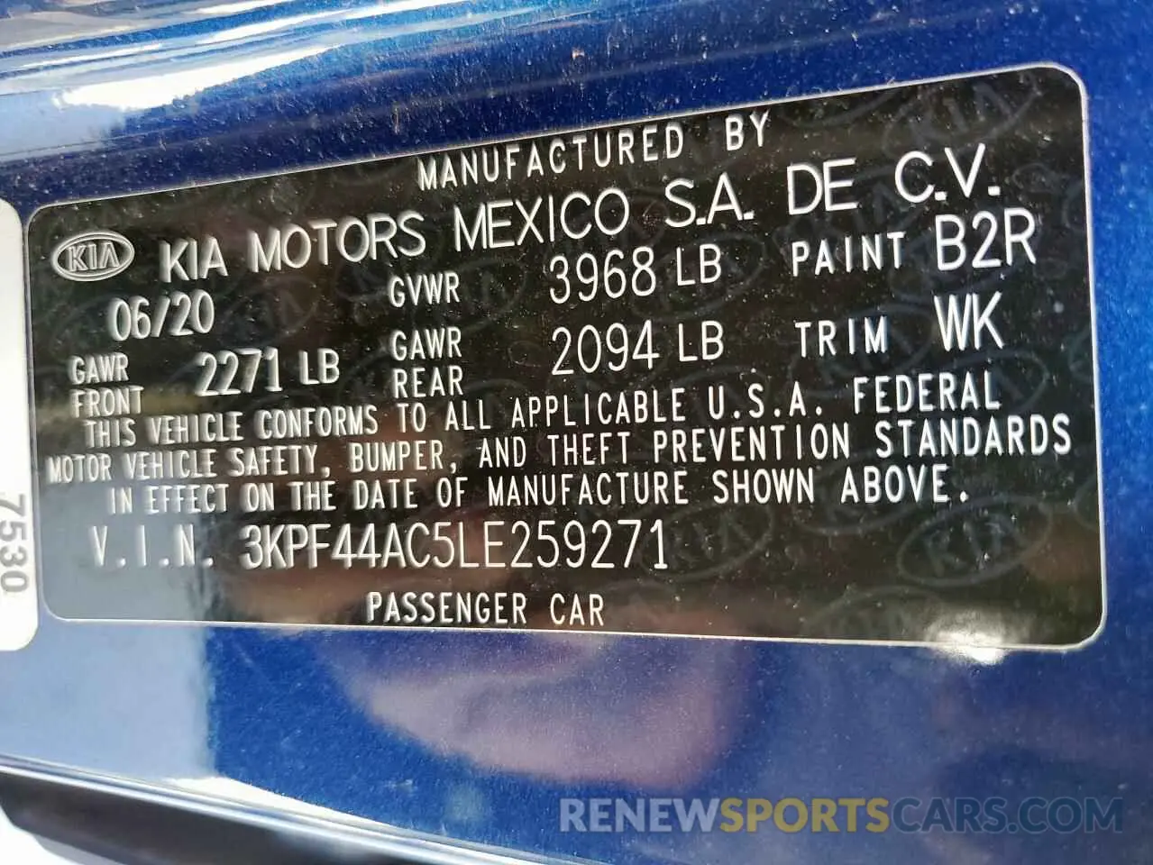 12 Photograph of a damaged car 3KPF44AC5LE259271 KIA FORTE 2020