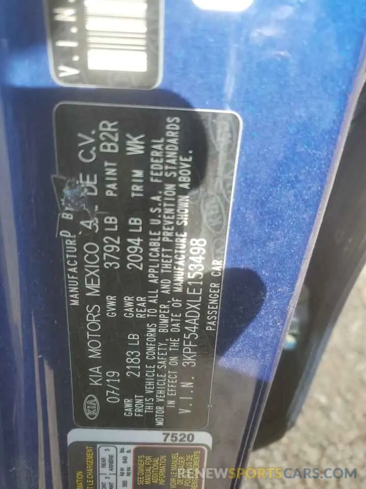 15 Photograph of a damaged car 3KPF54ADXLE153498 KIA FORTE 2020