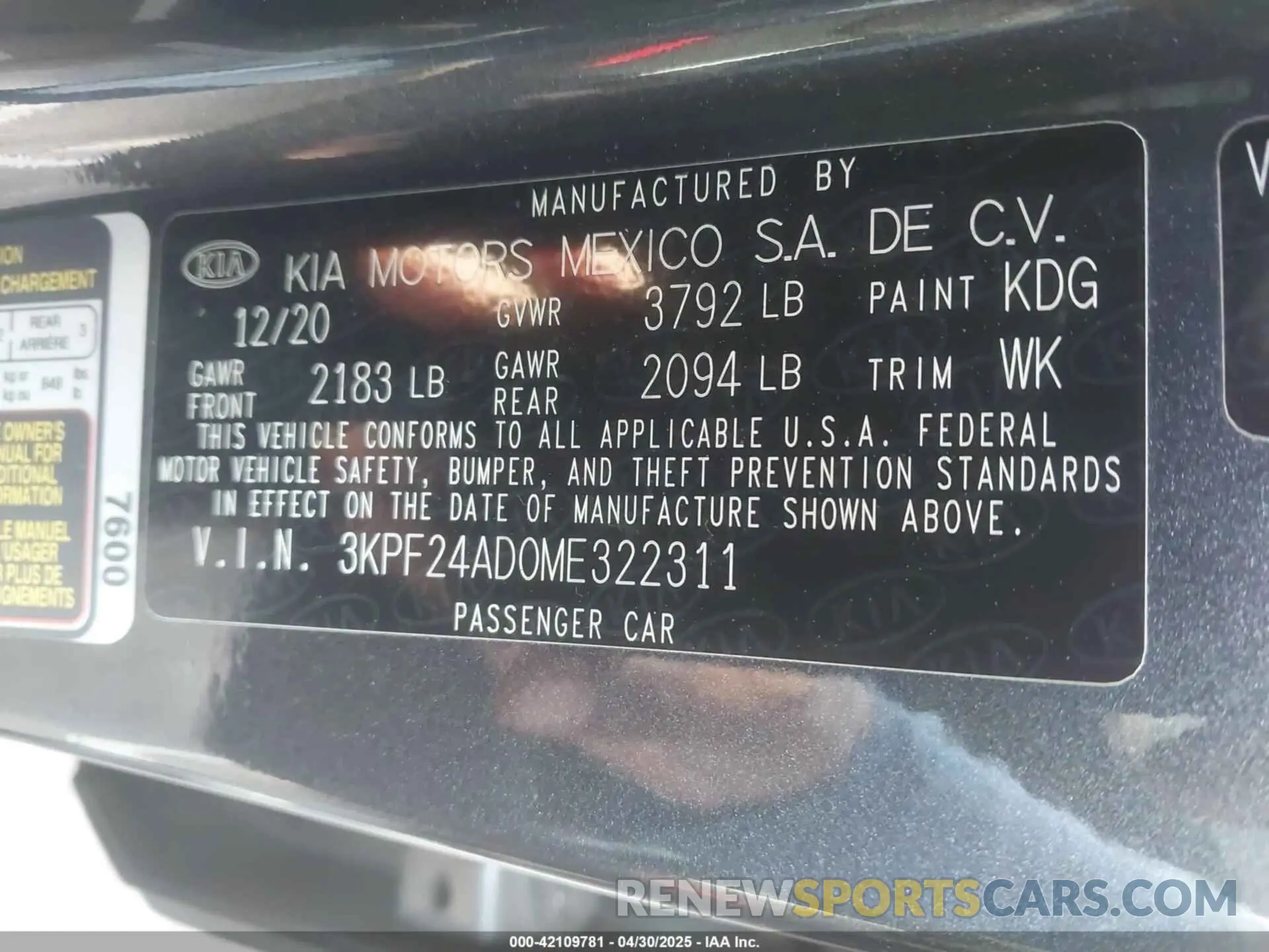 9 Фотография поврежденного автомобиля 3KPF24AD0ME322311 KIA FORTE 2021