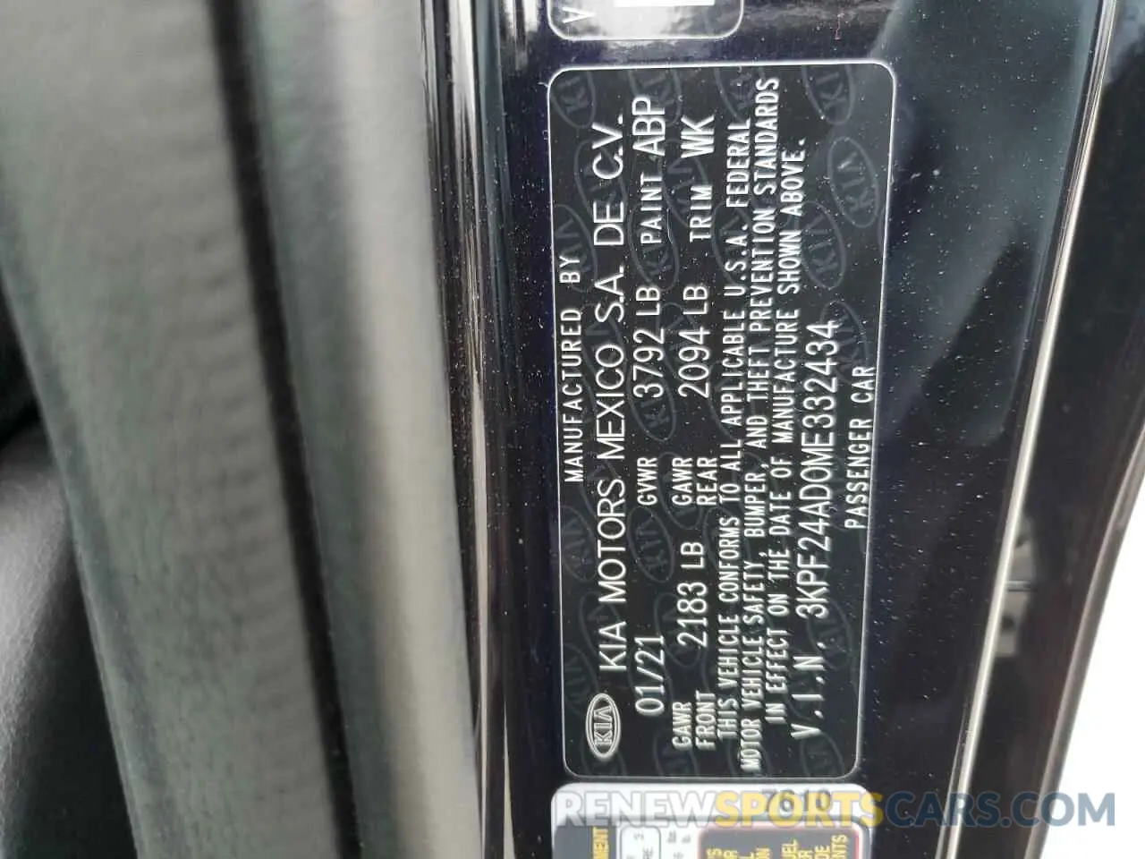 13 Фотография поврежденного автомобиля 3KPF24AD0ME332434 KIA FORTE 2021