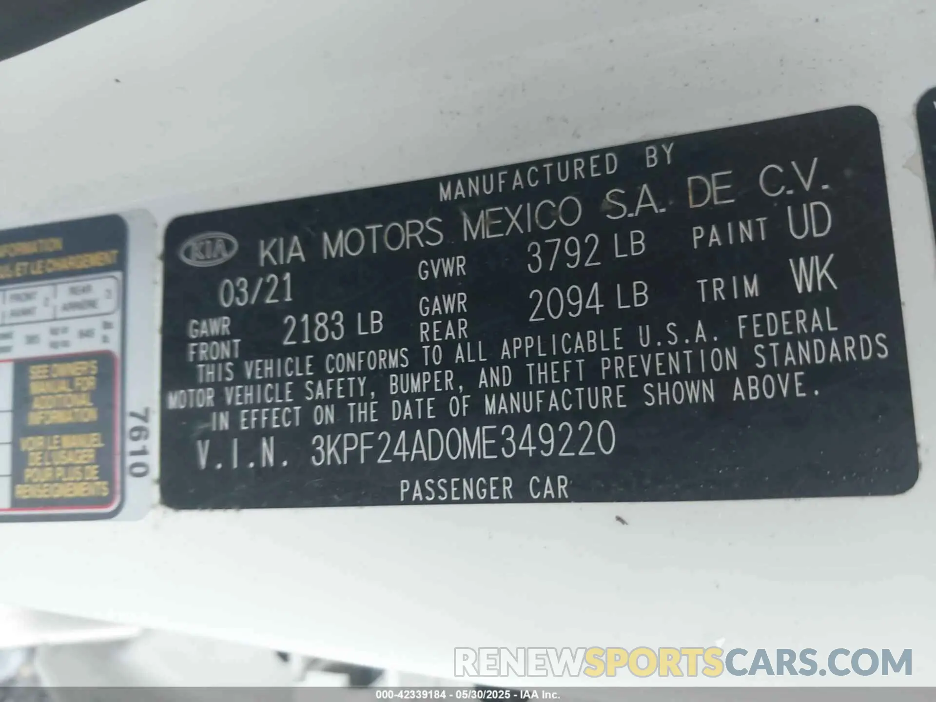 9 Photograph of a damaged car 3KPF24AD0ME349220 KIA FORTE 2021