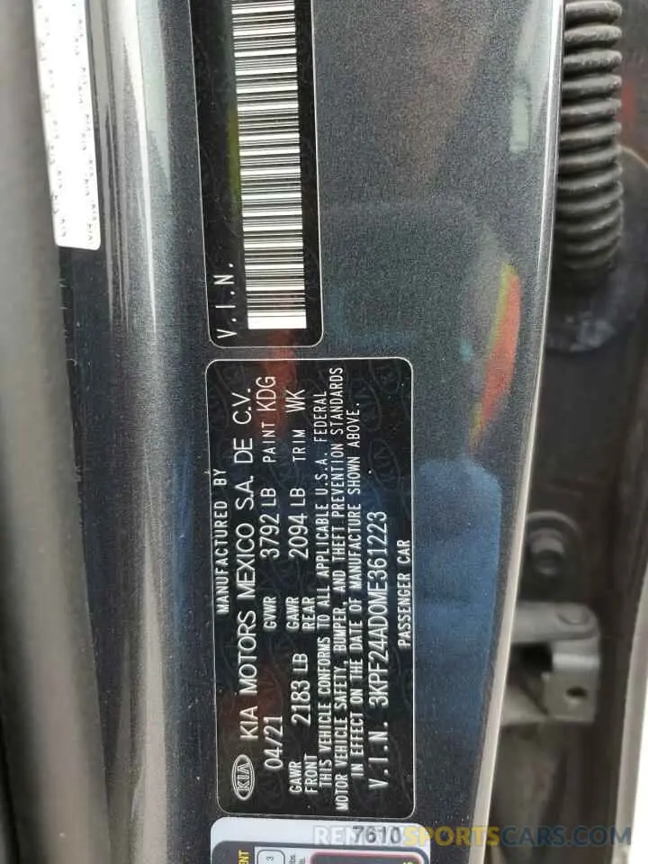 12 Фотография поврежденного автомобиля 3KPF24AD0ME361223 KIA FORTE 2021