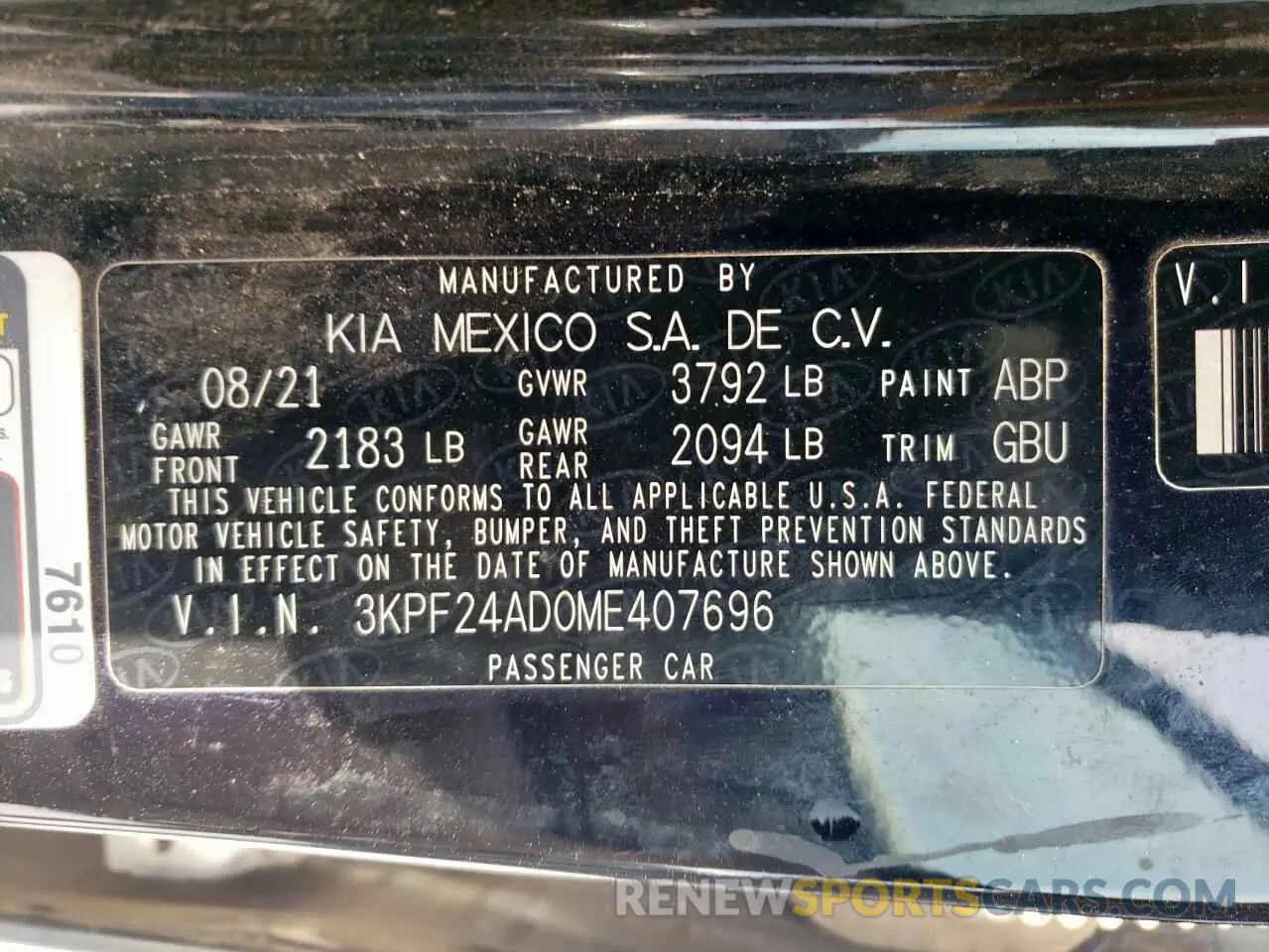 12 Фотография поврежденного автомобиля 3KPF24AD0ME407696 KIA FORTE 2021