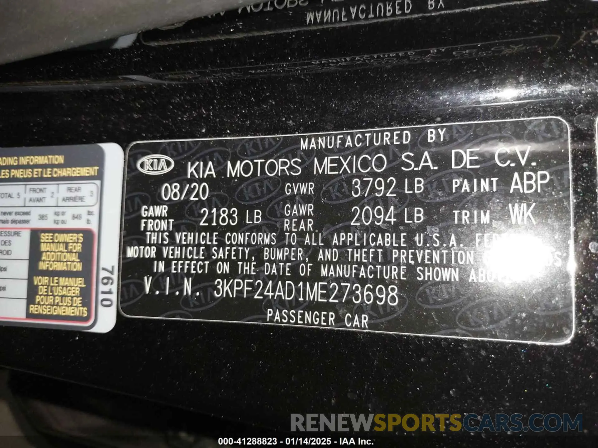 9 Фотография поврежденного автомобиля 3KPF24AD1ME273698 KIA FORTE 2021