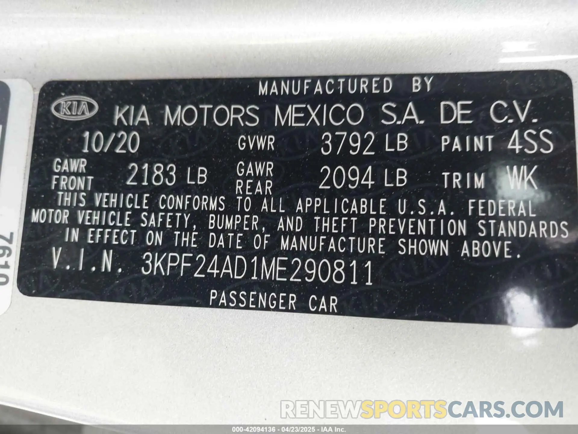 9 Photograph of a damaged car 3KPF24AD1ME290811 KIA FORTE 2021