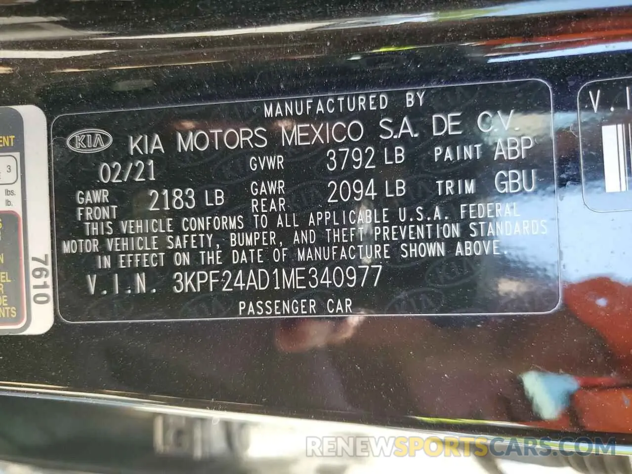 12 Фотография поврежденного автомобиля 3KPF24AD1ME340977 KIA FORTE 2021