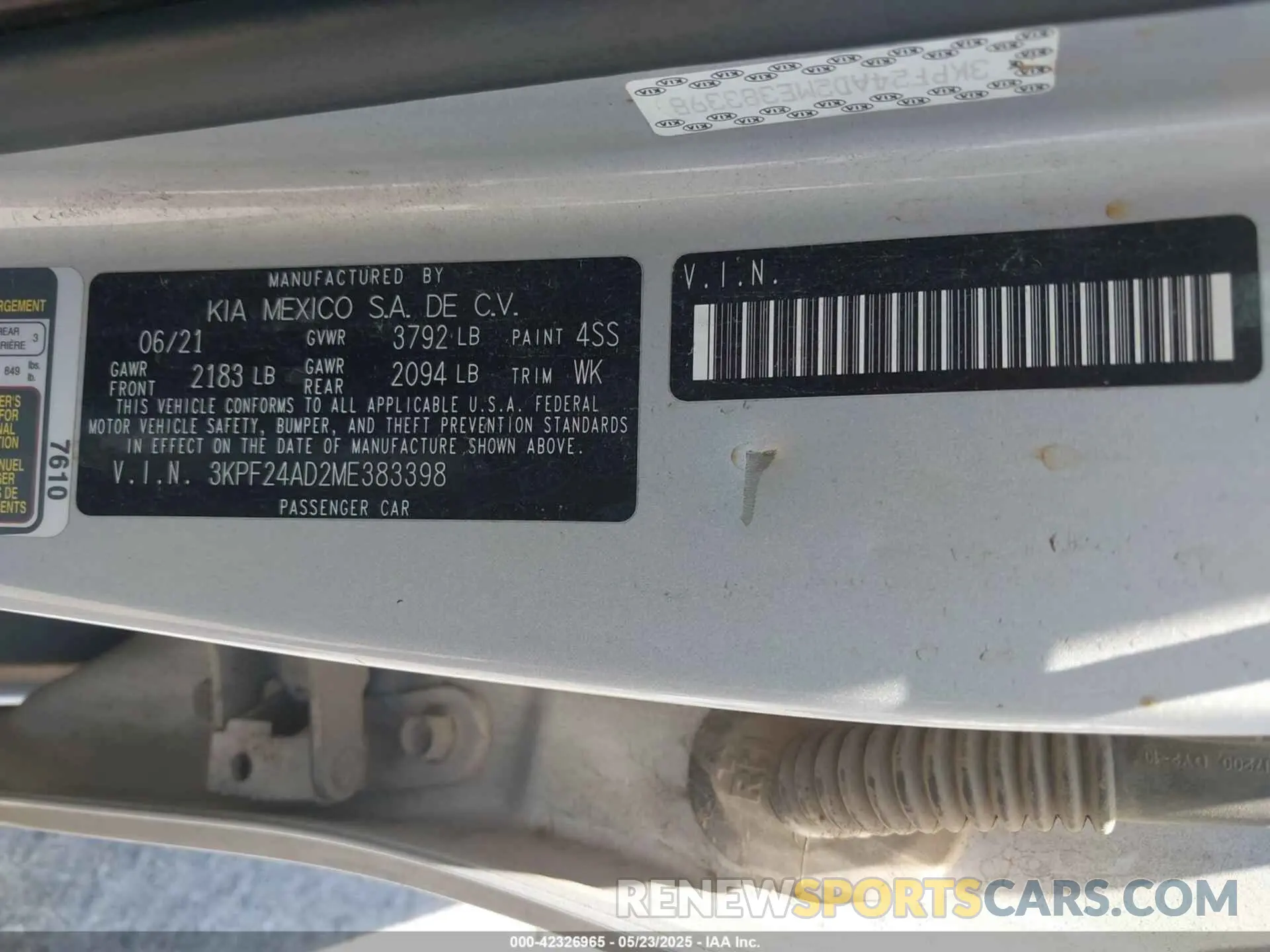 9 Photograph of a damaged car 3KPF24AD2ME383398 KIA FORTE 2021