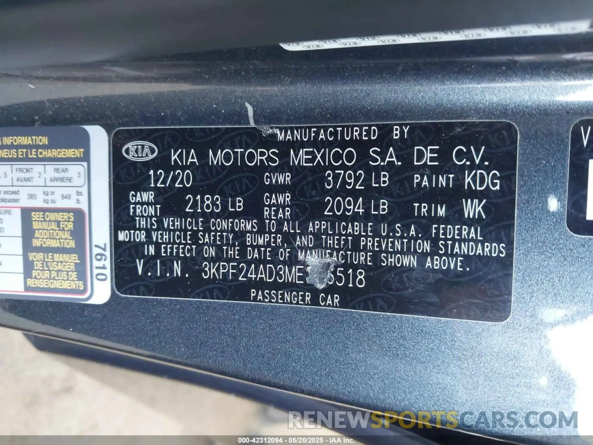 9 Фотография поврежденного автомобиля 3KPF24AD3ME316518 KIA FORTE 2021