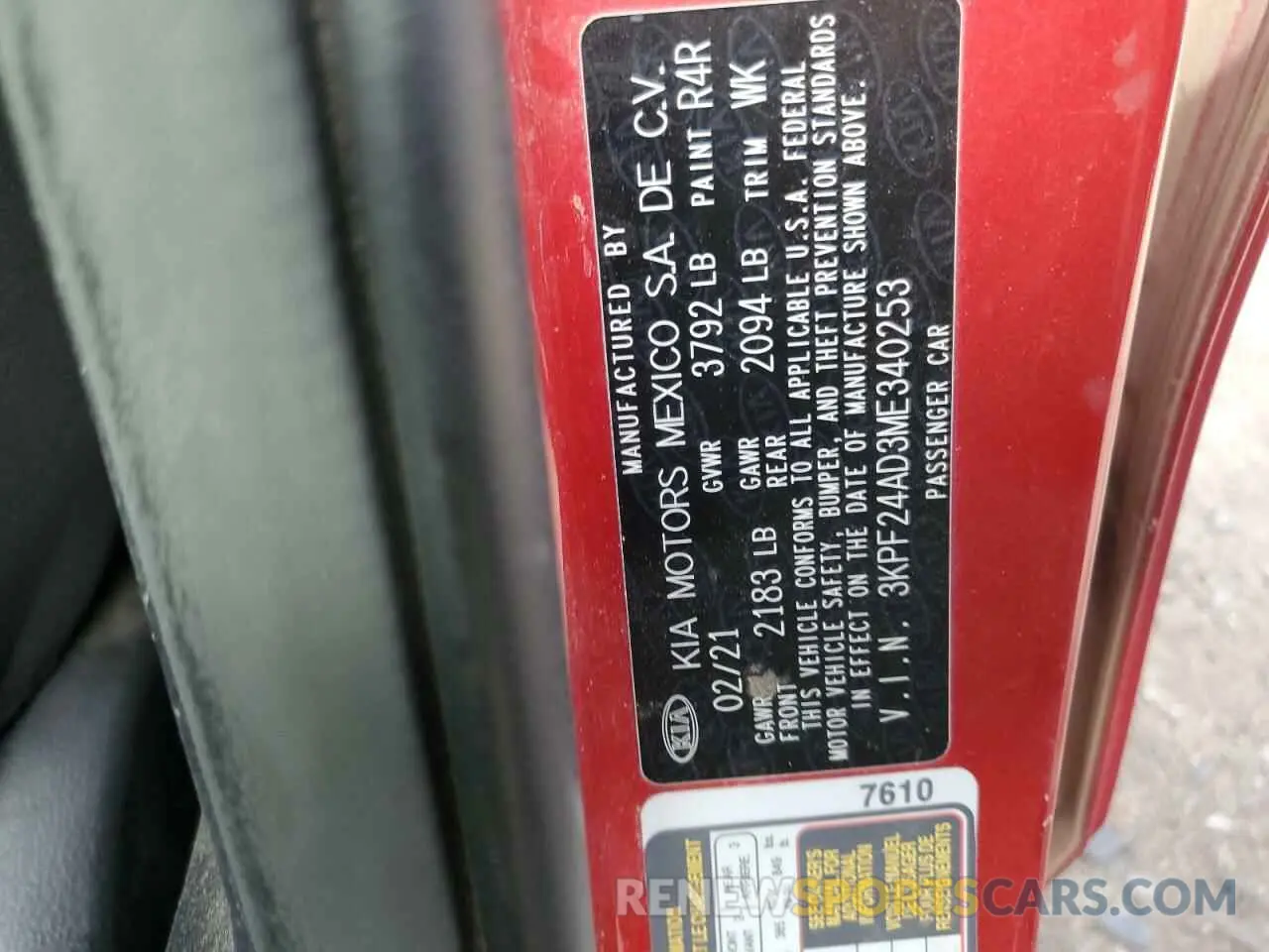 12 Фотография поврежденного автомобиля 3KPF24AD3ME340253 KIA FORTE 2021