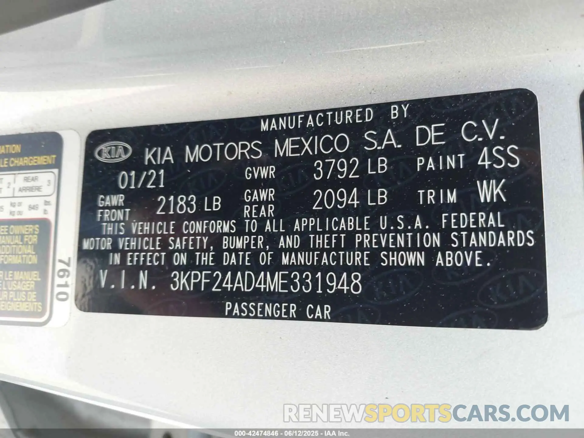 9 Фотография поврежденного автомобиля 3KPF24AD4ME331948 KIA FORTE 2021