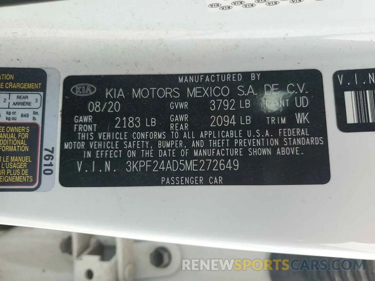 15 Photograph of a damaged car 3KPF24AD5ME272649 KIA FORTE 2021