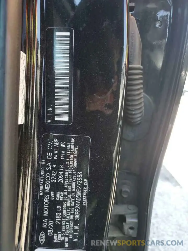 12 Photograph of a damaged car 3KPF24AD5ME272988 KIA FORTE 2021