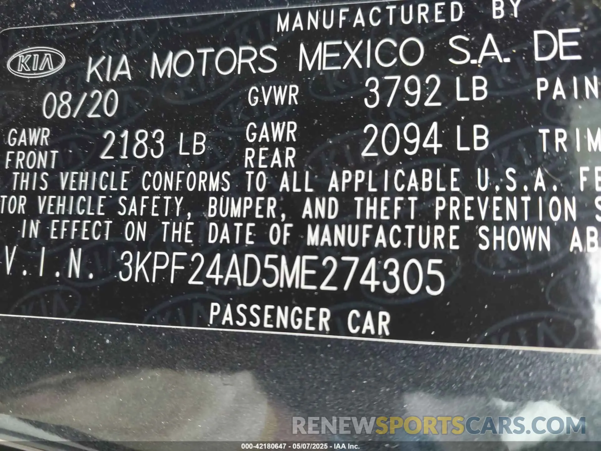 9 Photograph of a damaged car 3KPF24AD5ME274305 KIA FORTE 2021