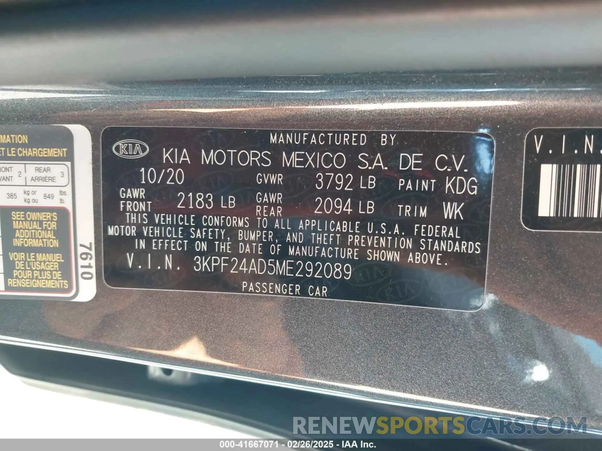 9 Photograph of a damaged car 3KPF24AD5ME292089 KIA FORTE 2021
