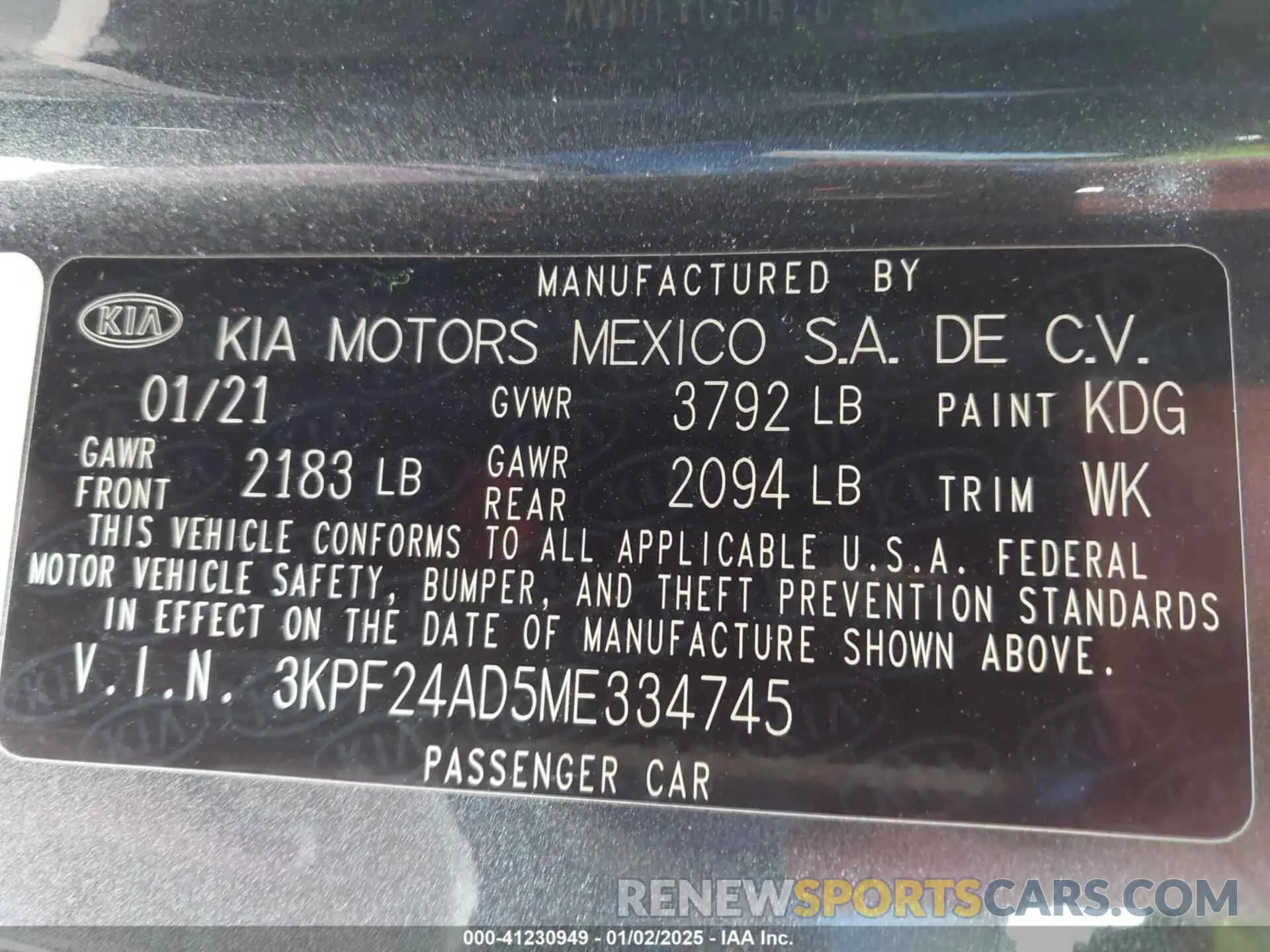 9 Фотография поврежденного автомобиля 3KPF24AD5ME334745 KIA FORTE 2021