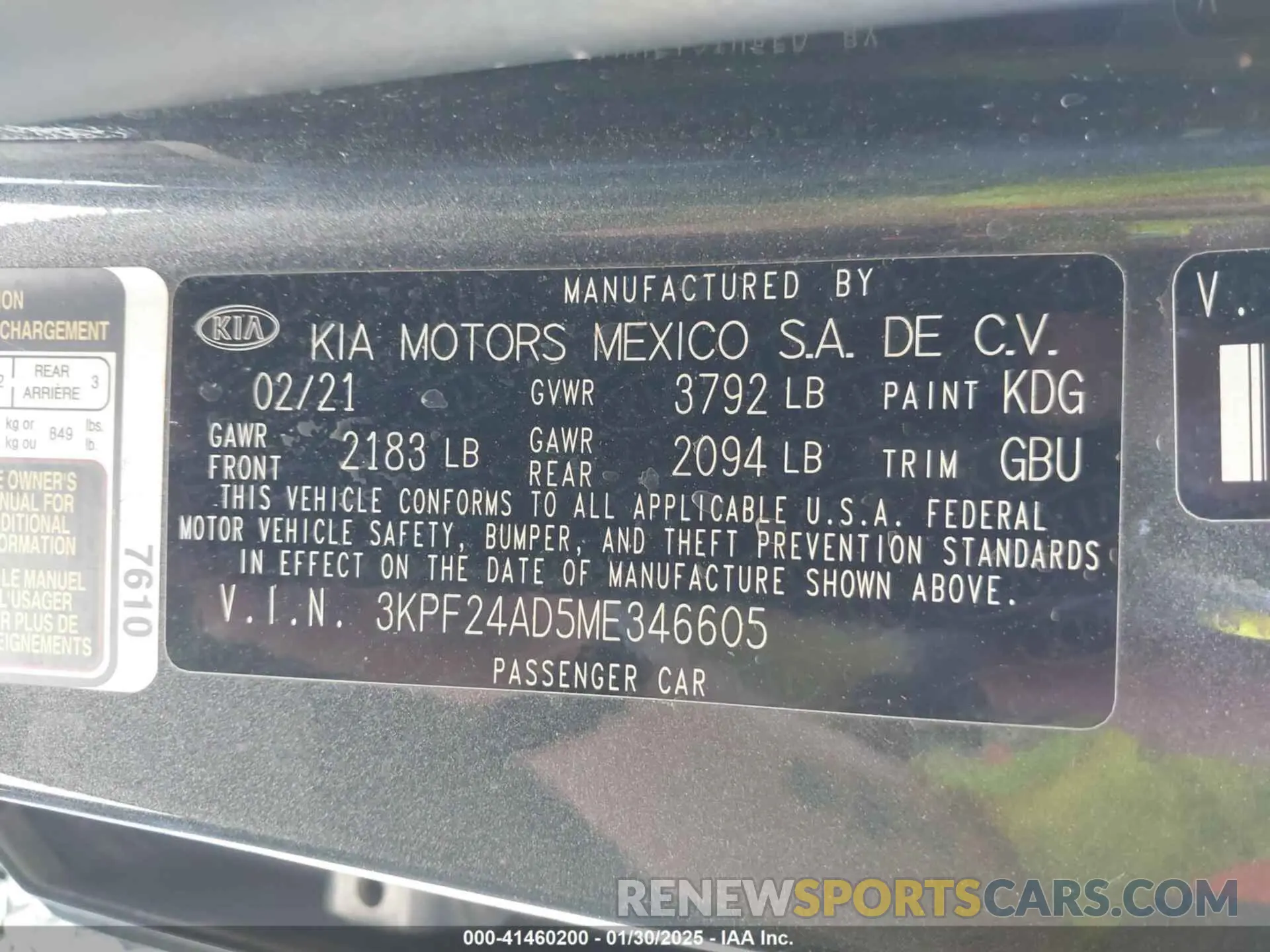 9 Photograph of a damaged car 3KPF24AD5ME346605 KIA FORTE 2021