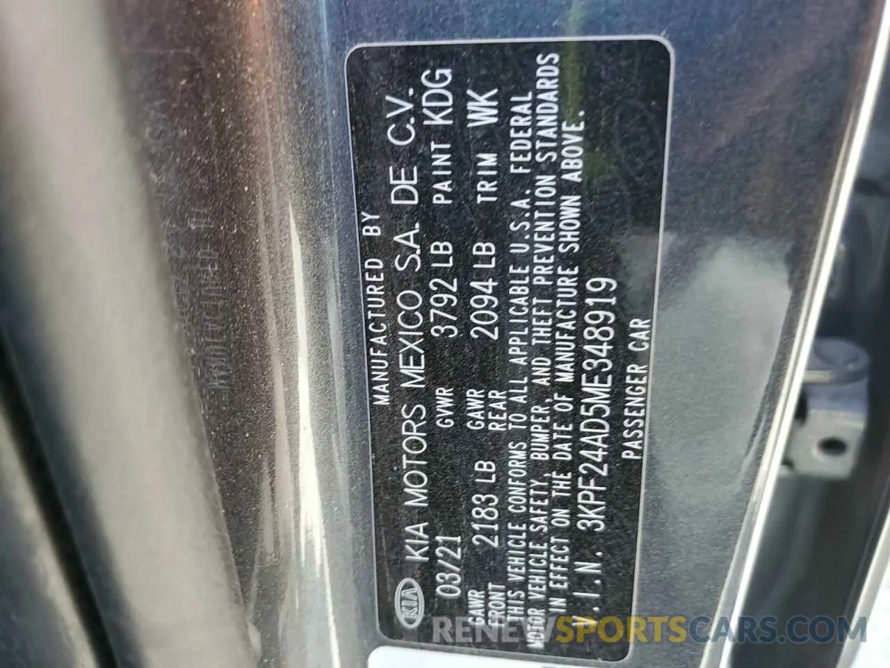 13 Фотография поврежденного автомобиля 3KPF24AD5ME348919 KIA FORTE 2021