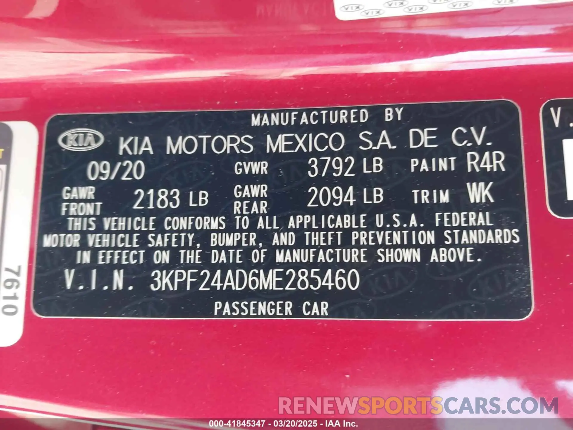 9 Фотография поврежденного автомобиля 3KPF24AD6ME285460 KIA FORTE 2021