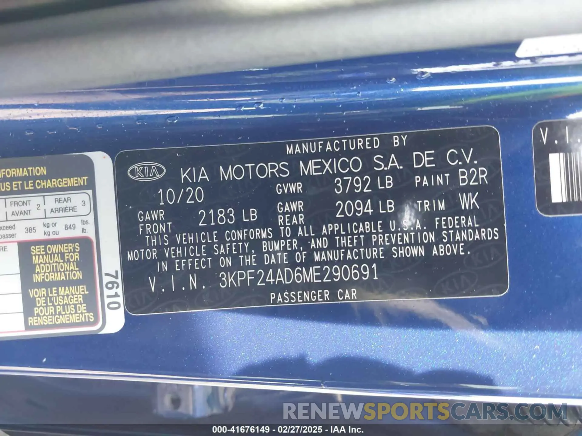 9 Фотография поврежденного автомобиля 3KPF24AD6ME290691 KIA FORTE 2021
