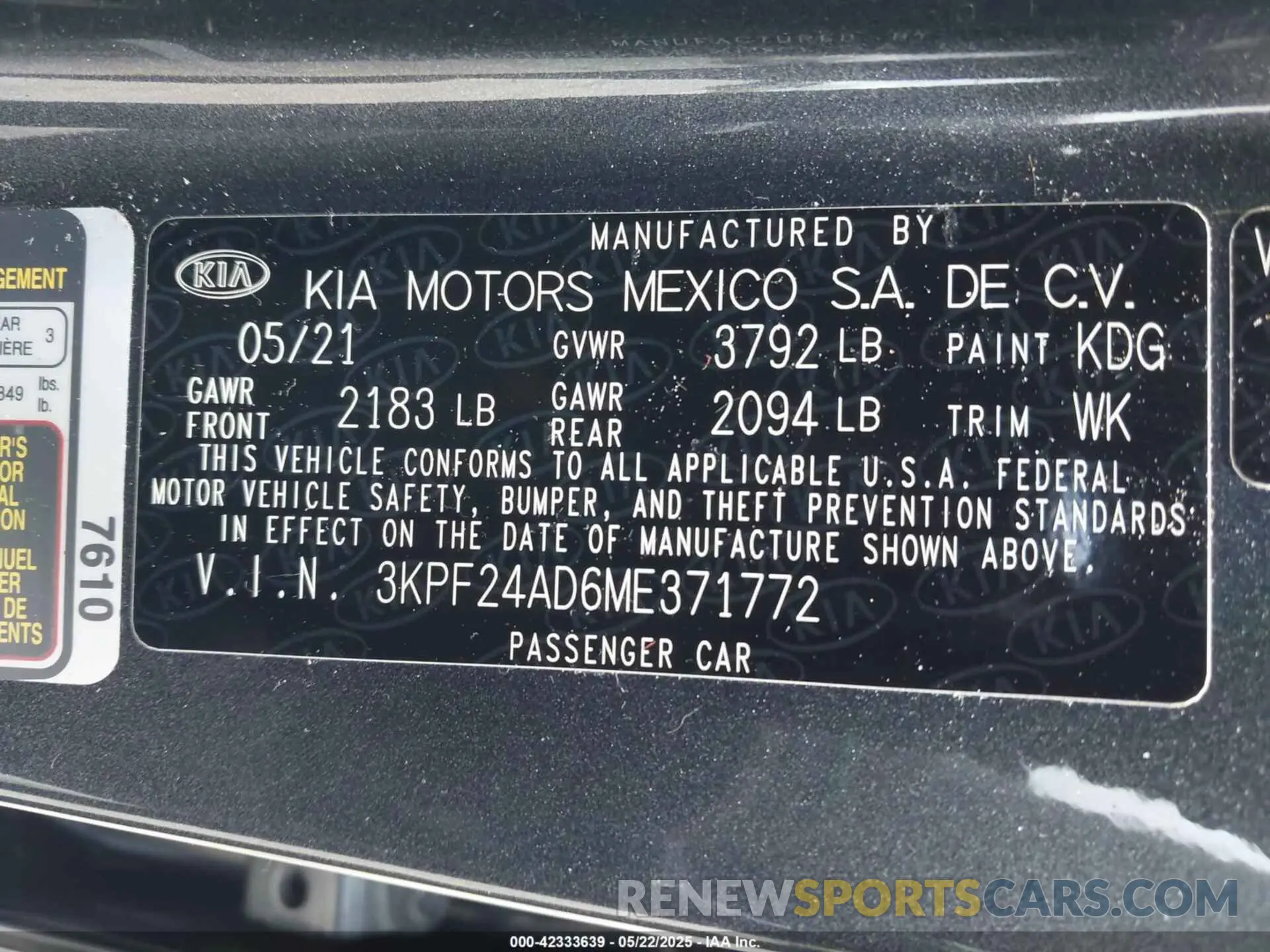9 Photograph of a damaged car 3KPF24AD6ME371772 KIA FORTE 2021