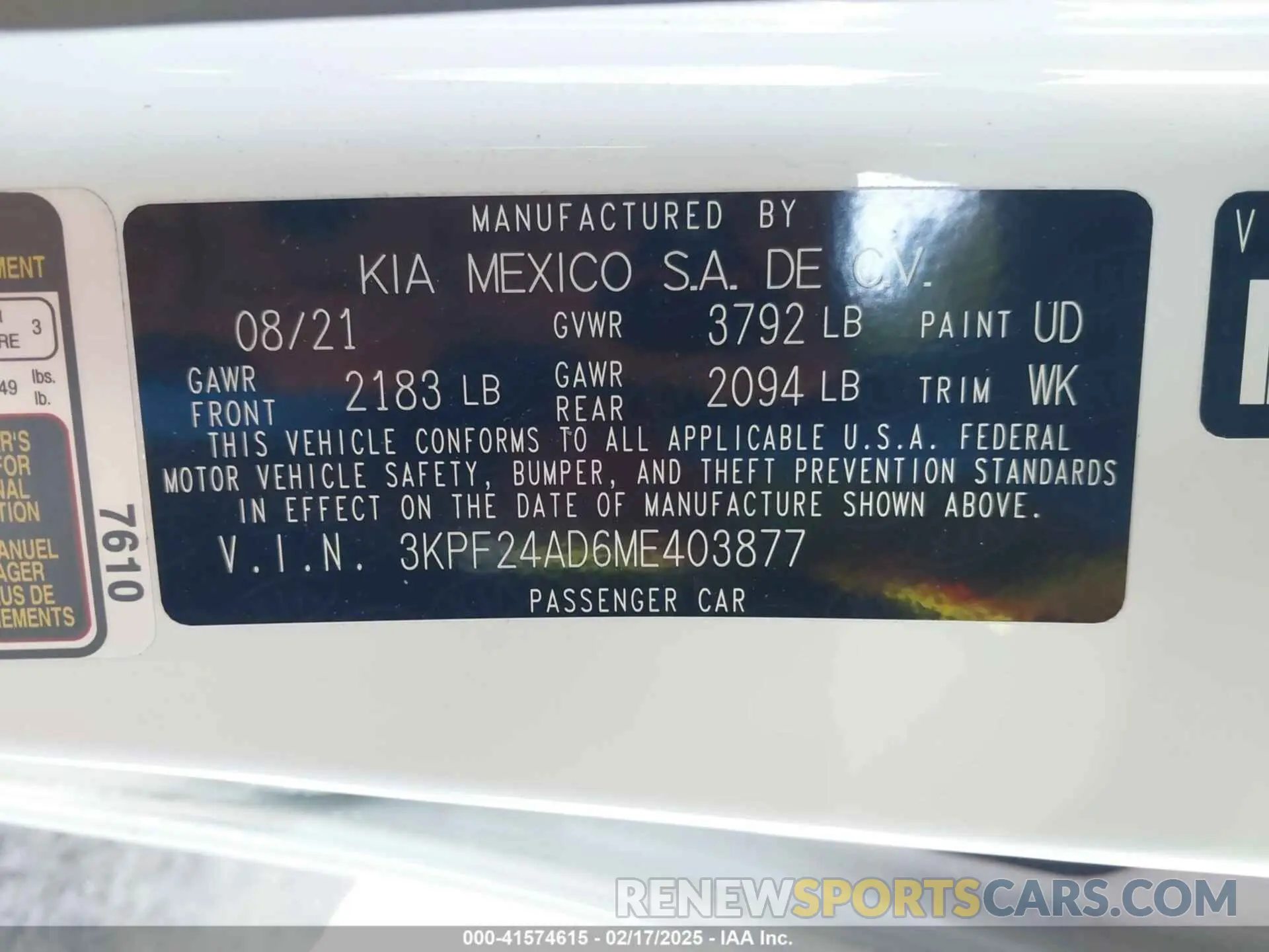 9 Фотография поврежденного автомобиля 3KPF24AD6ME403877 KIA FORTE 2021