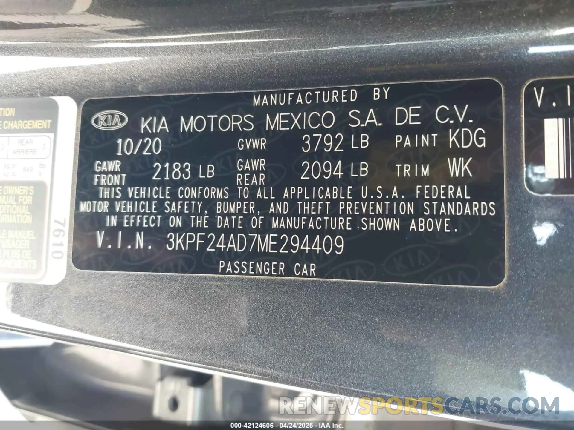 9 Фотография поврежденного автомобиля 3KPF24AD7ME294409 KIA FORTE 2021
