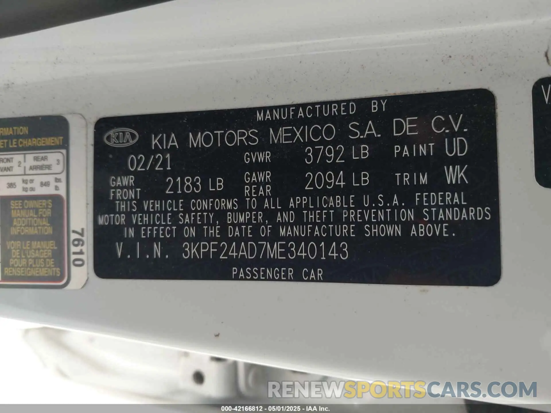 9 Photograph of a damaged car 3KPF24AD7ME340143 KIA FORTE 2021