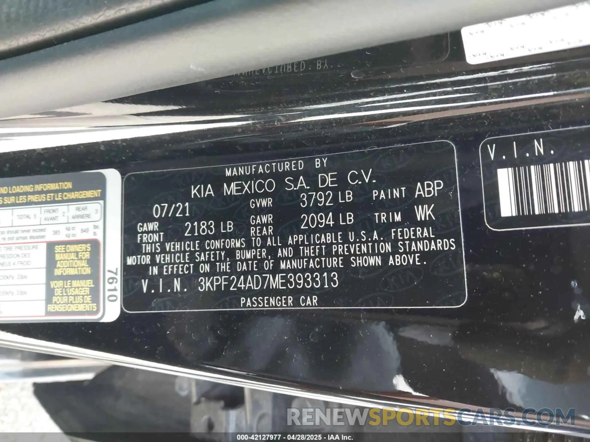 9 Photograph of a damaged car 3KPF24AD7ME393313 KIA FORTE 2021