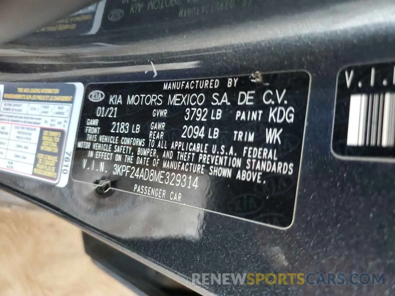 13 Фотография поврежденного автомобиля 3KPF24AD8ME329314 KIA FORTE 2021