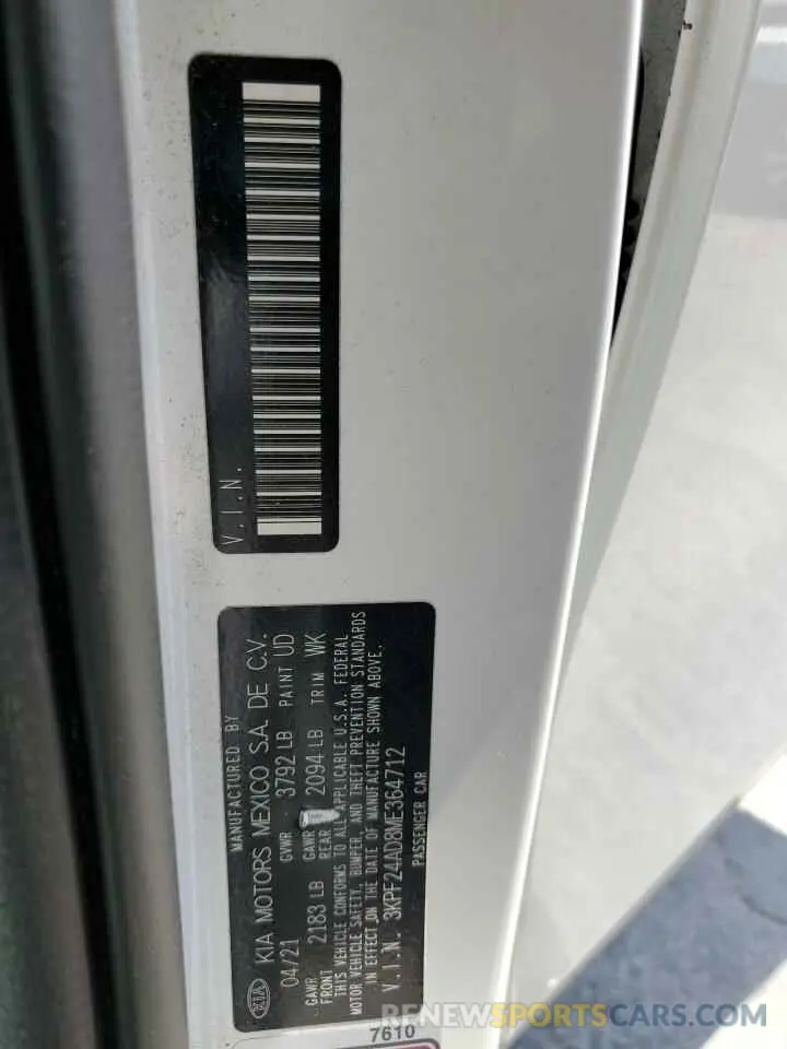 13 Photograph of a damaged car 3KPF24AD8ME364712 KIA FORTE 2021