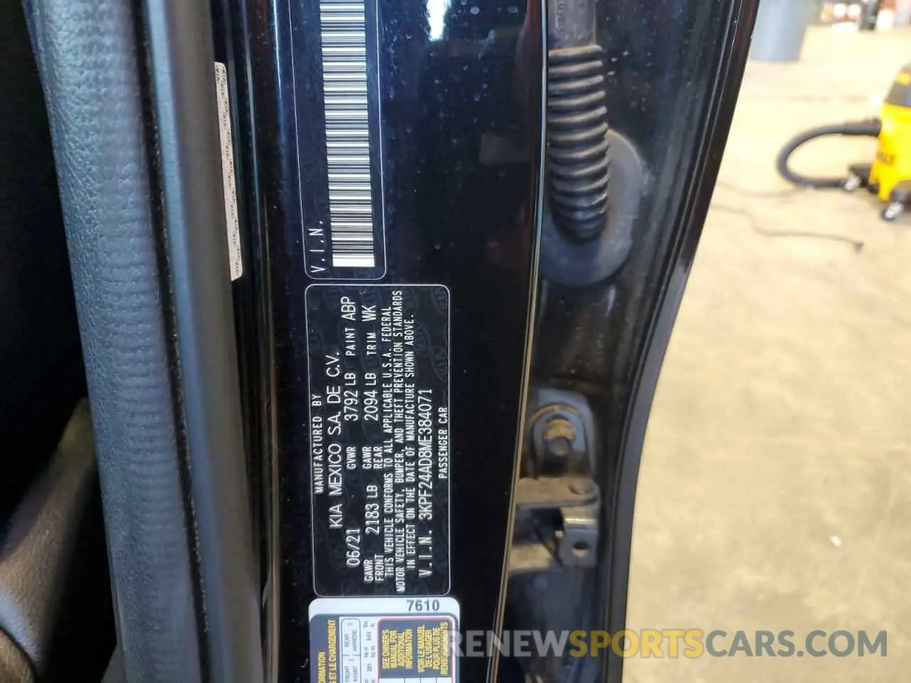 12 Photograph of a damaged car 3KPF24AD8ME384071 KIA FORTE 2021