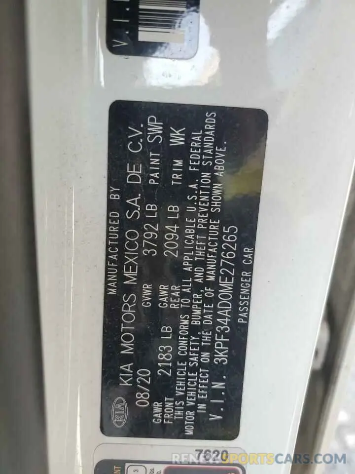 13 Фотография поврежденного автомобиля 3KPF34AD0ME276265 KIA FORTE 2021
