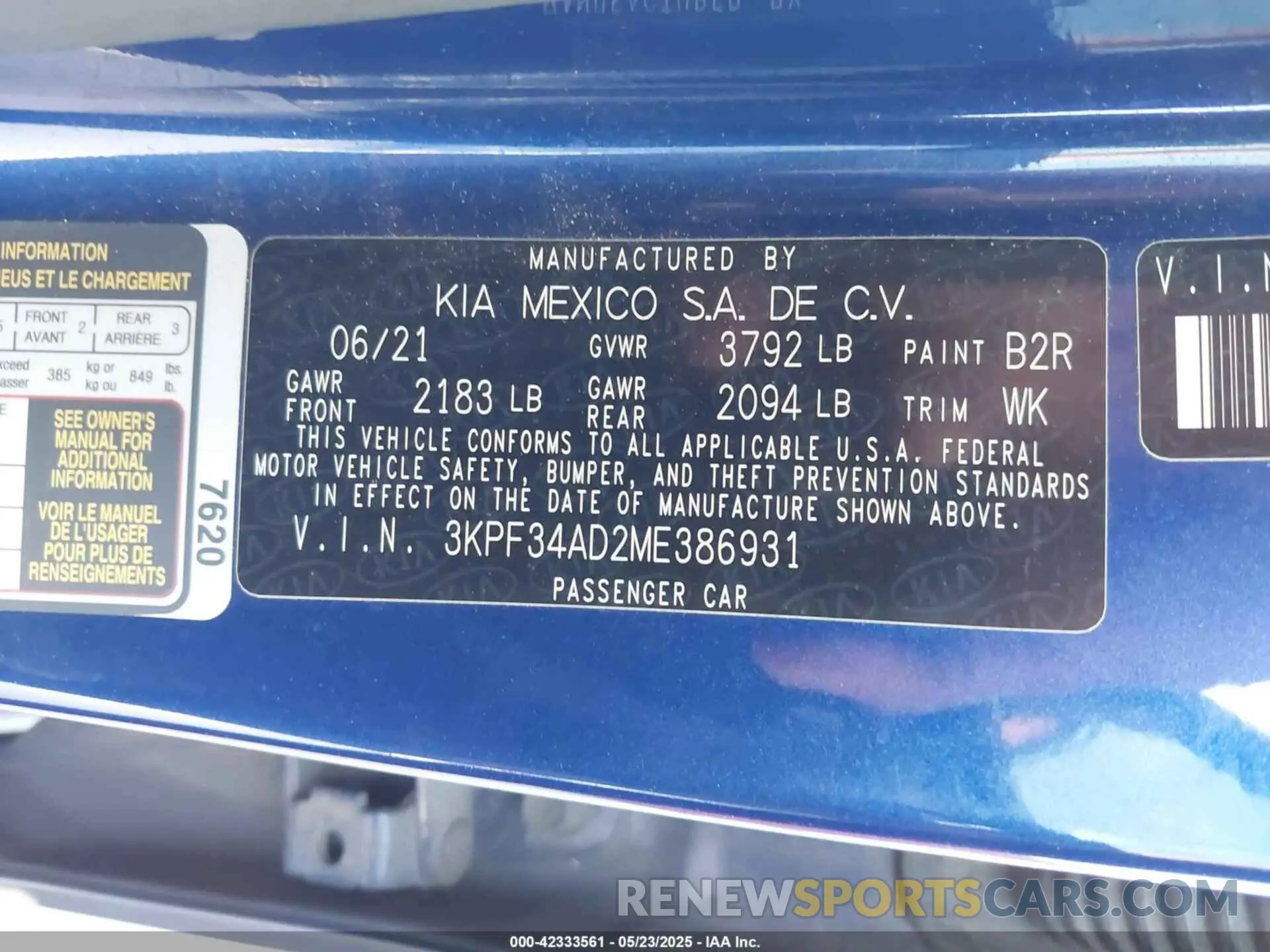 9 Photograph of a damaged car 3KPF34AD2ME386931 KIA FORTE 2021