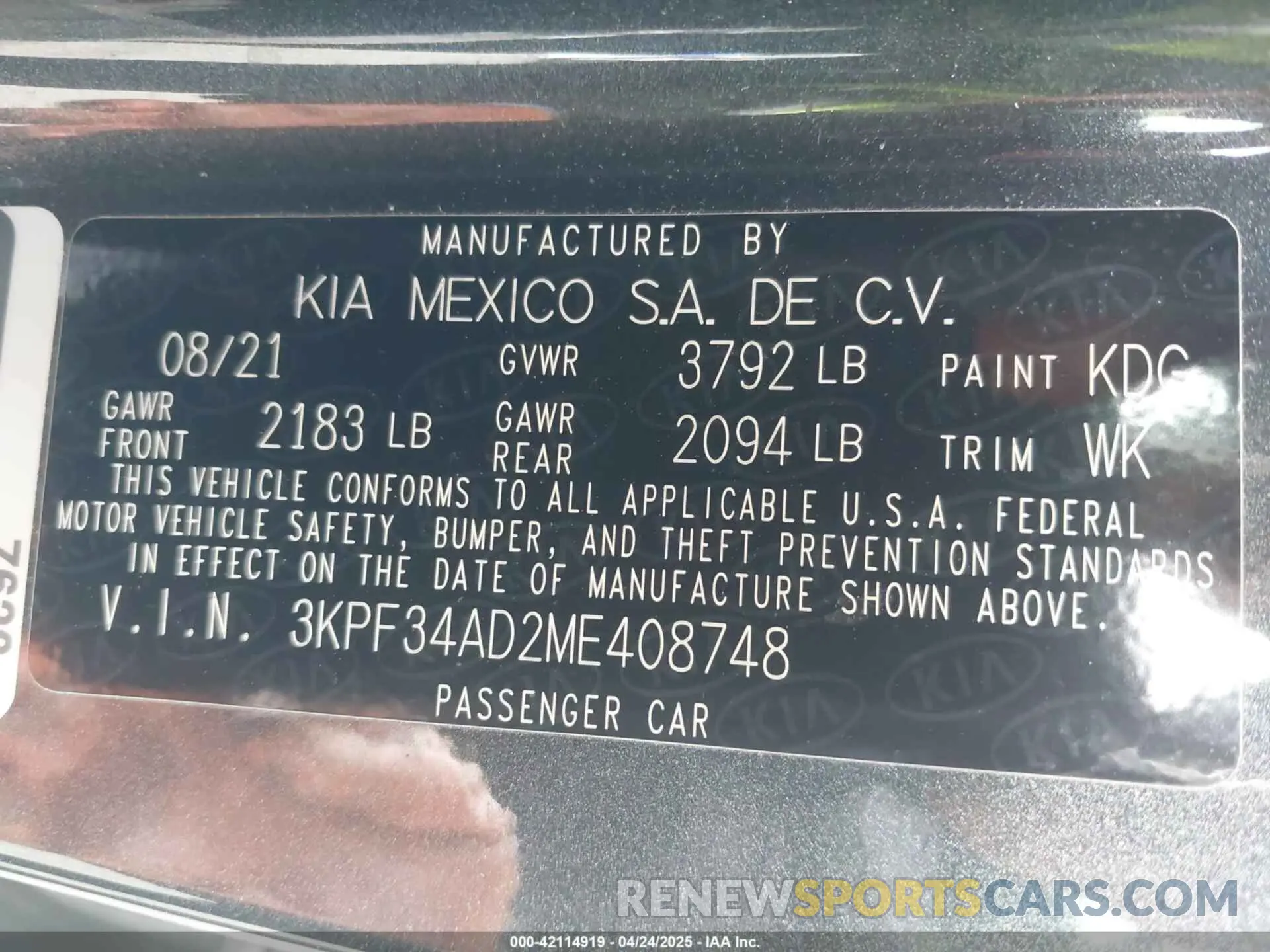 9 Фотография поврежденного автомобиля 3KPF34AD2ME408748 KIA FORTE 2021