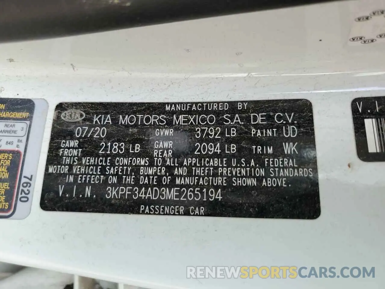 13 Photograph of a damaged car 3KPF34AD3ME265194 KIA FORTE 2021