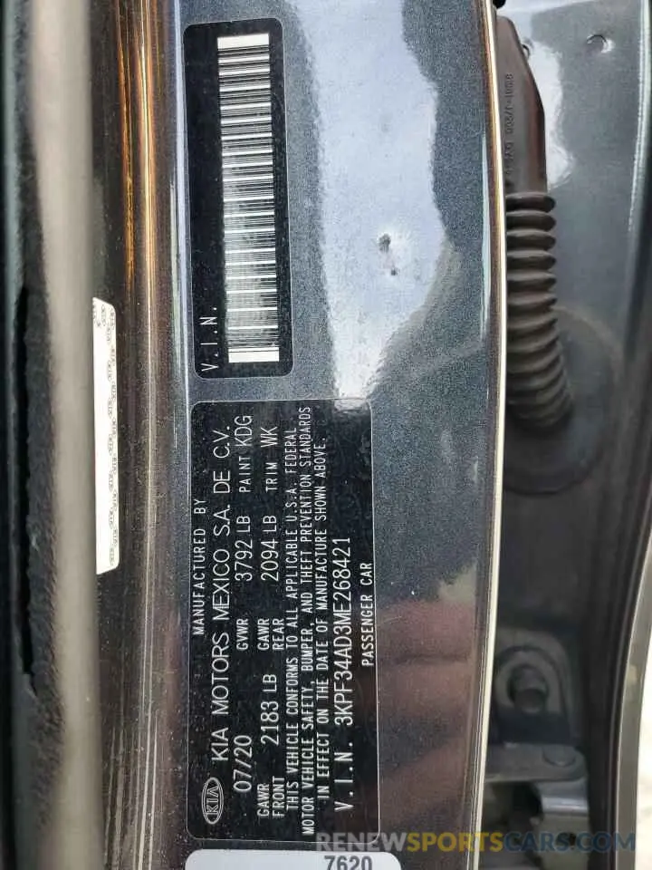 12 Photograph of a damaged car 3KPF34AD3ME268421 KIA FORTE 2021