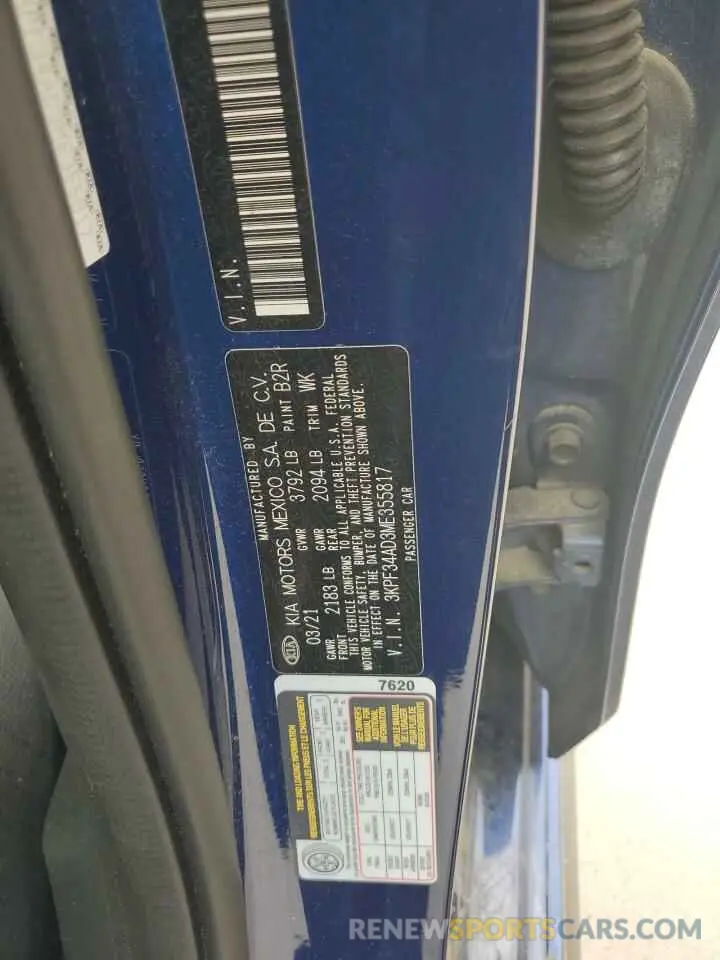 13 Фотография поврежденного автомобиля 3KPF34AD3ME355817 KIA FORTE 2021