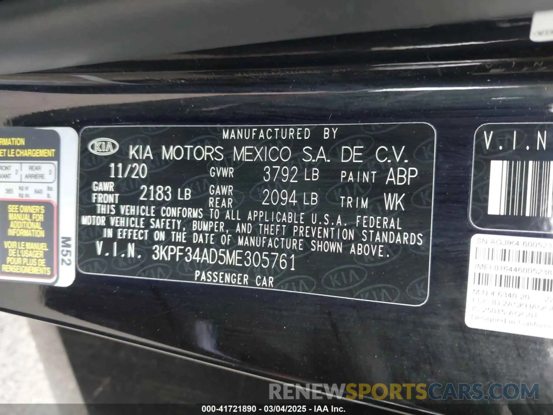 9 Photograph of a damaged car 3KPF34AD5ME305761 KIA FORTE 2021