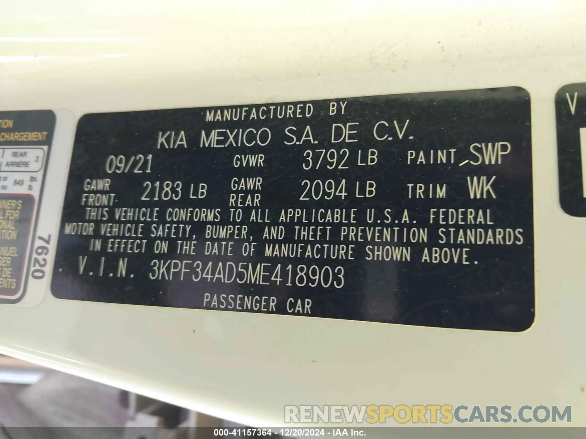 9 Фотография поврежденного автомобиля 3KPF34AD5ME418903 KIA FORTE 2021