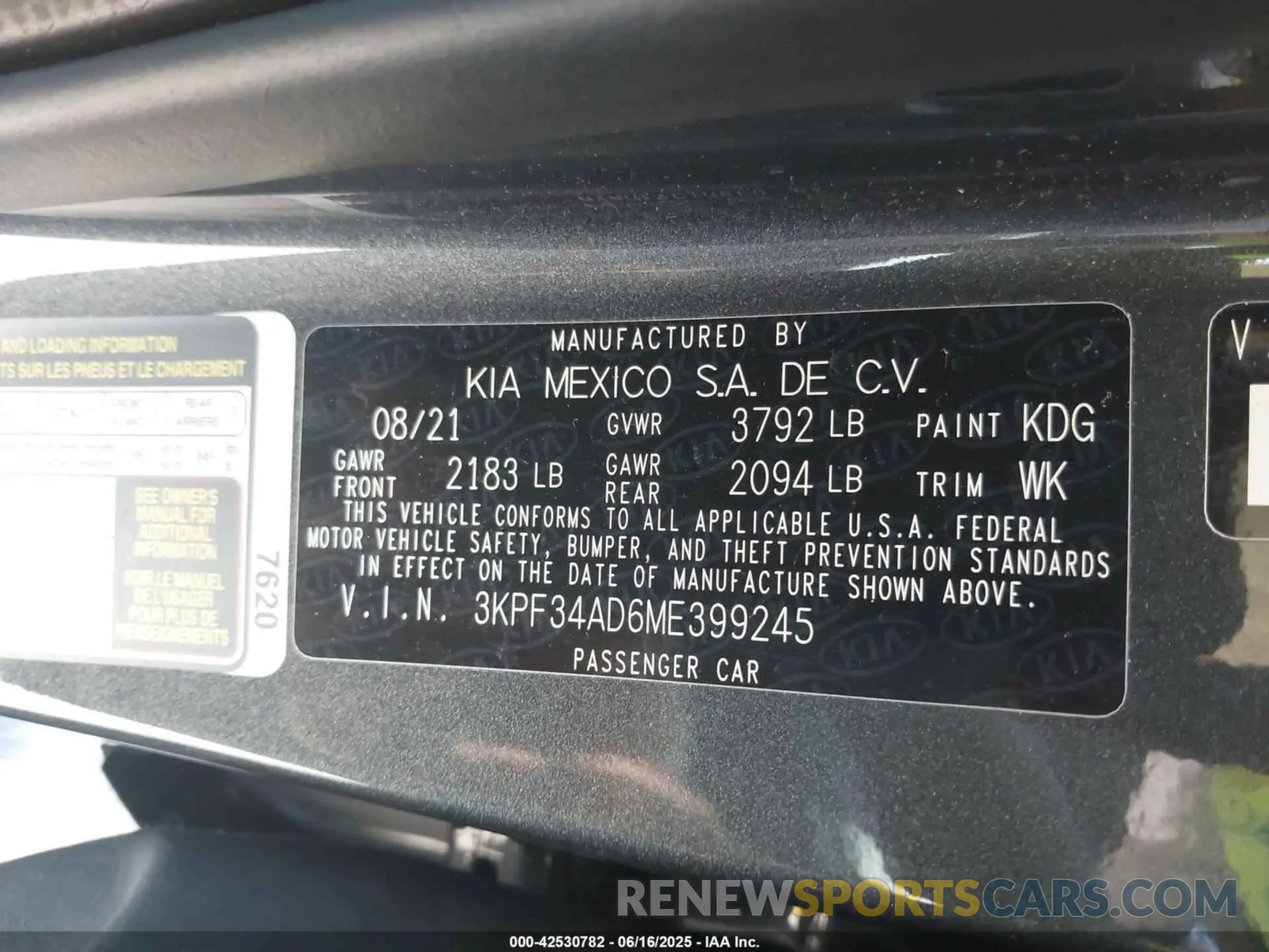 9 Фотография поврежденного автомобиля 3KPF34AD6ME399245 KIA FORTE 2021