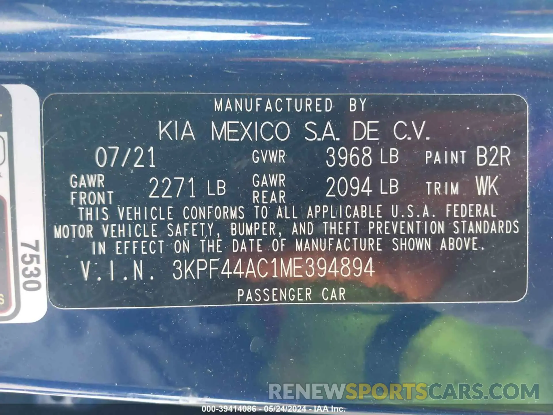 9 Фотография поврежденного автомобиля 3KPF44AC1ME394894 KIA FORTE 2021