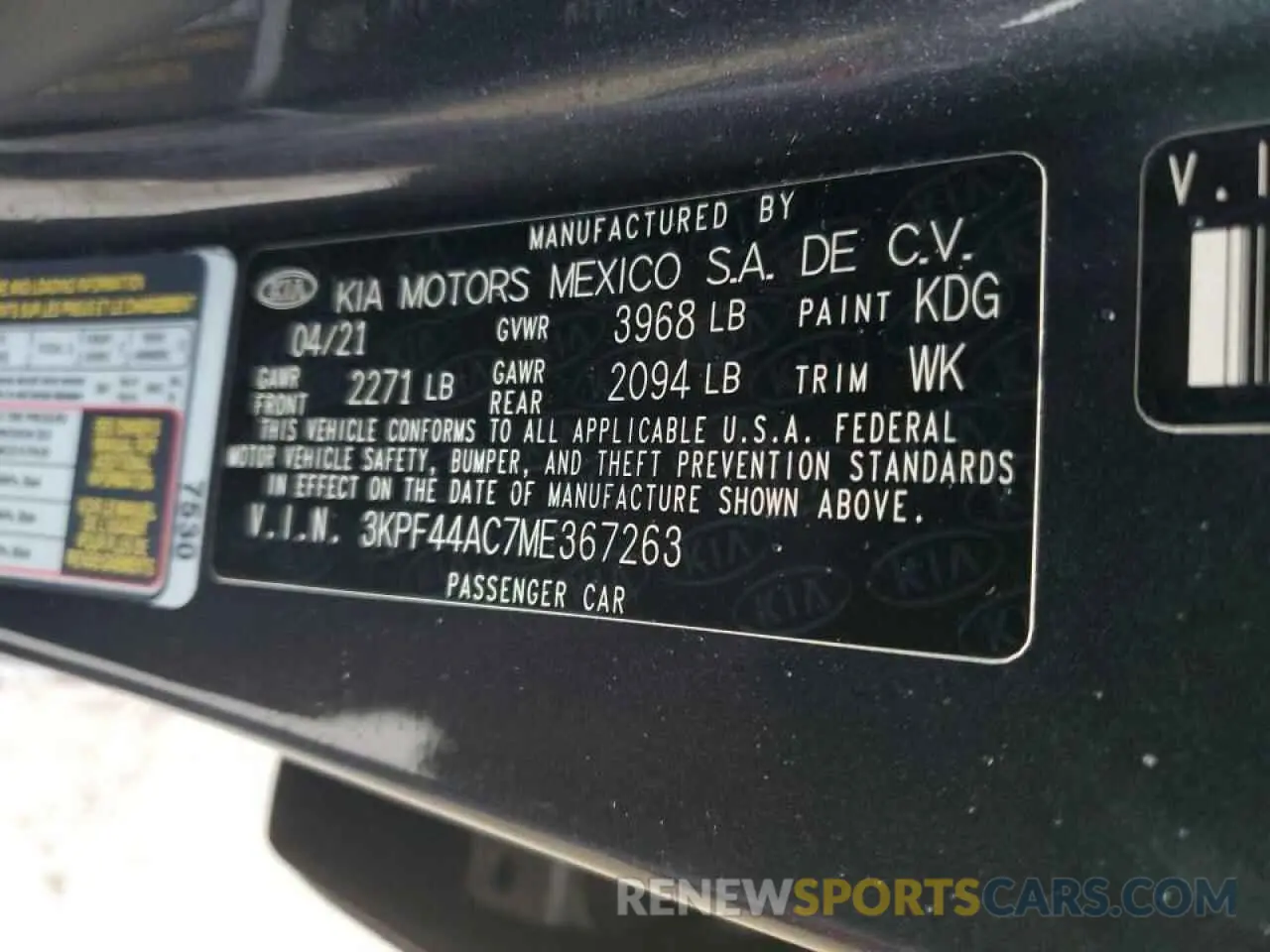 12 Photograph of a damaged car 3KPF44AC7ME367263 KIA FORTE 2021