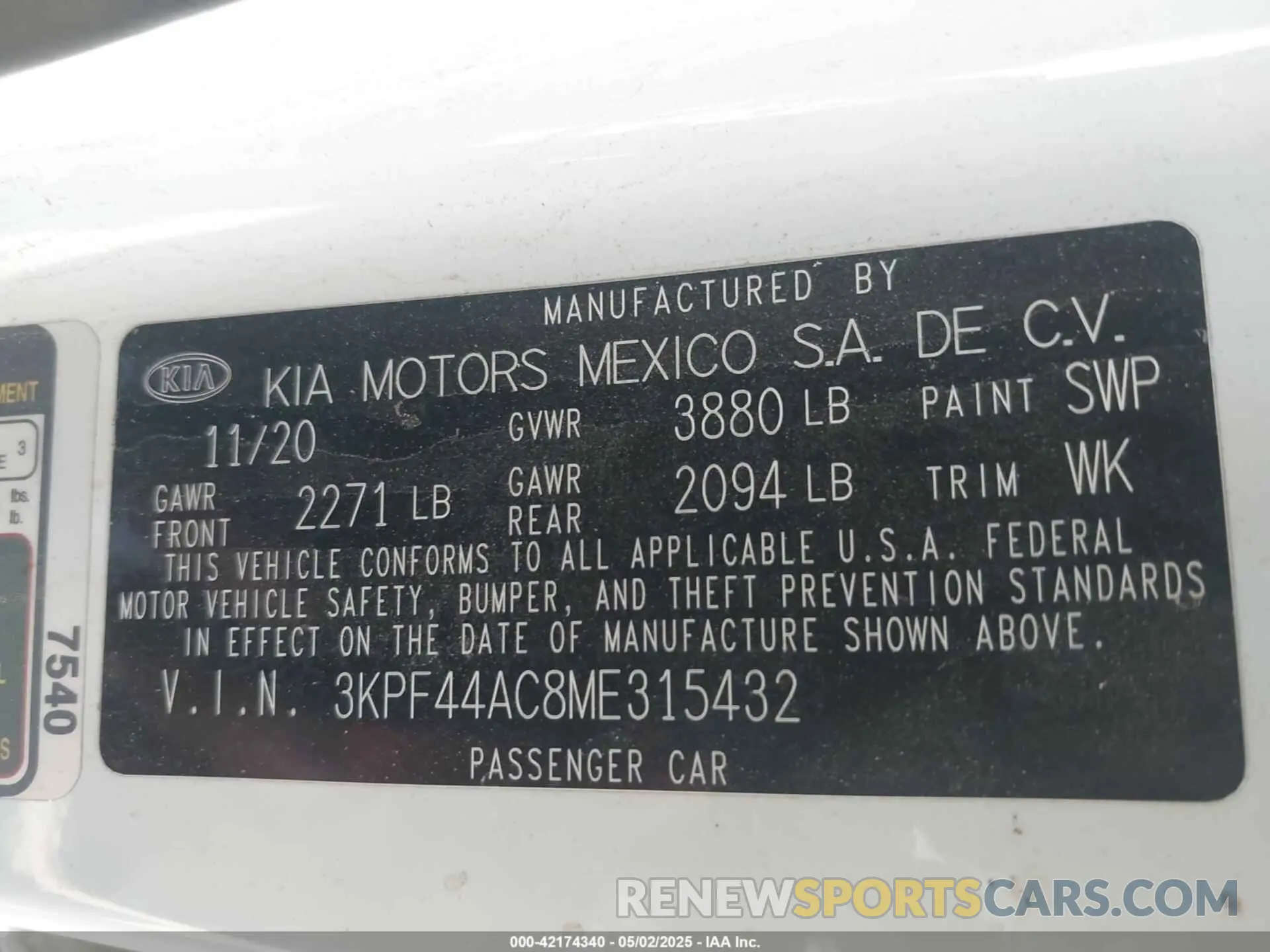 9 Фотография поврежденного автомобиля 3KPF44AC8ME315432 KIA FORTE 2021