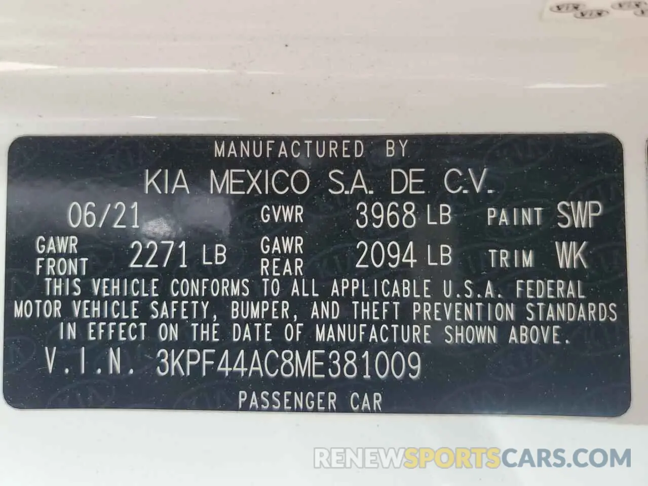 13 Photograph of a damaged car 3KPF44AC8ME381009 KIA FORTE 2021