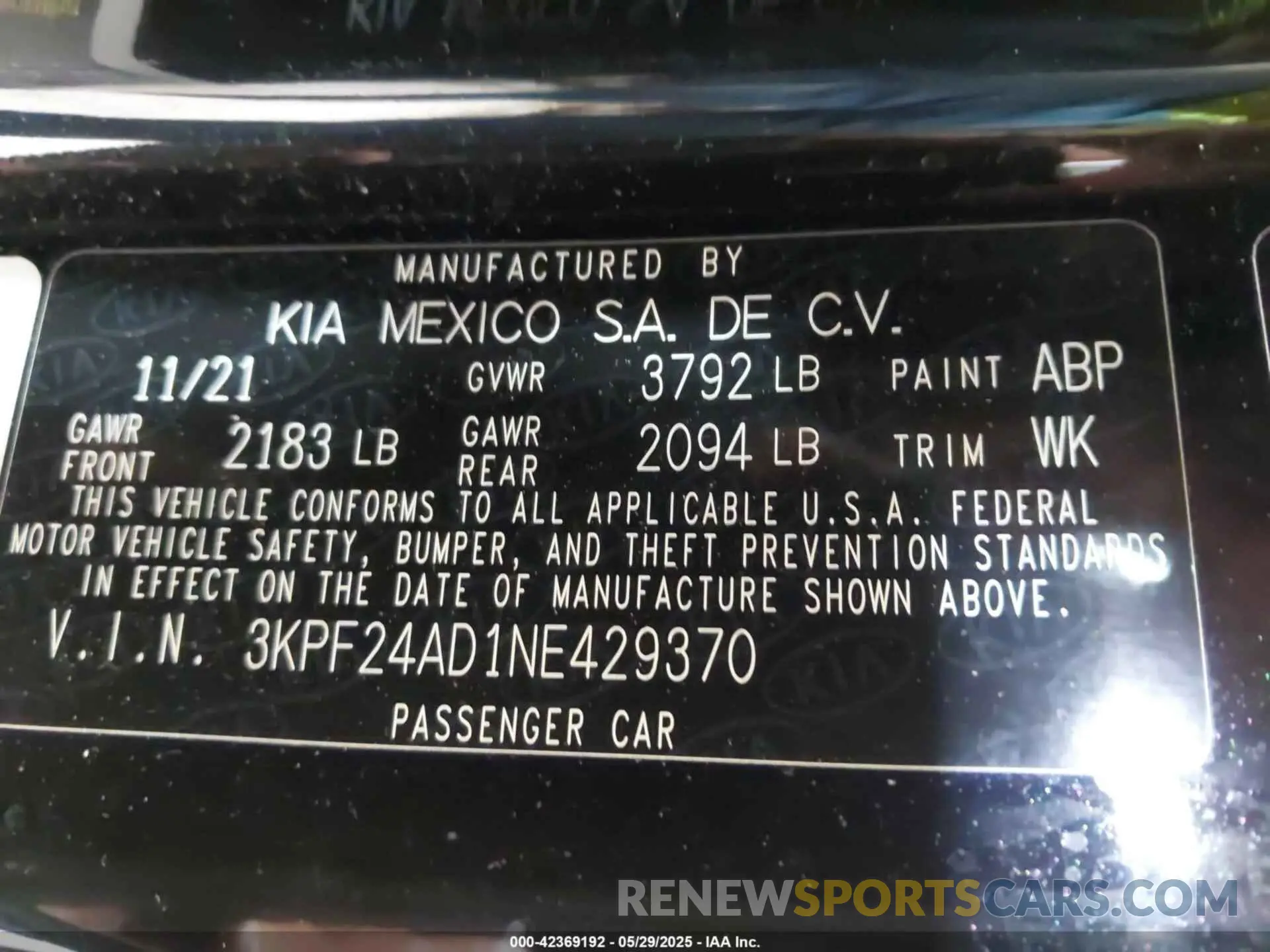 9 Фотография поврежденного автомобиля 3KPF24AD1NE429370 KIA FORTE 2022