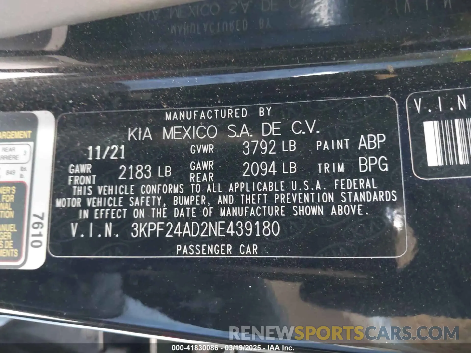 9 Фотография поврежденного автомобиля 3KPF24AD2NE439180 KIA FORTE 2022