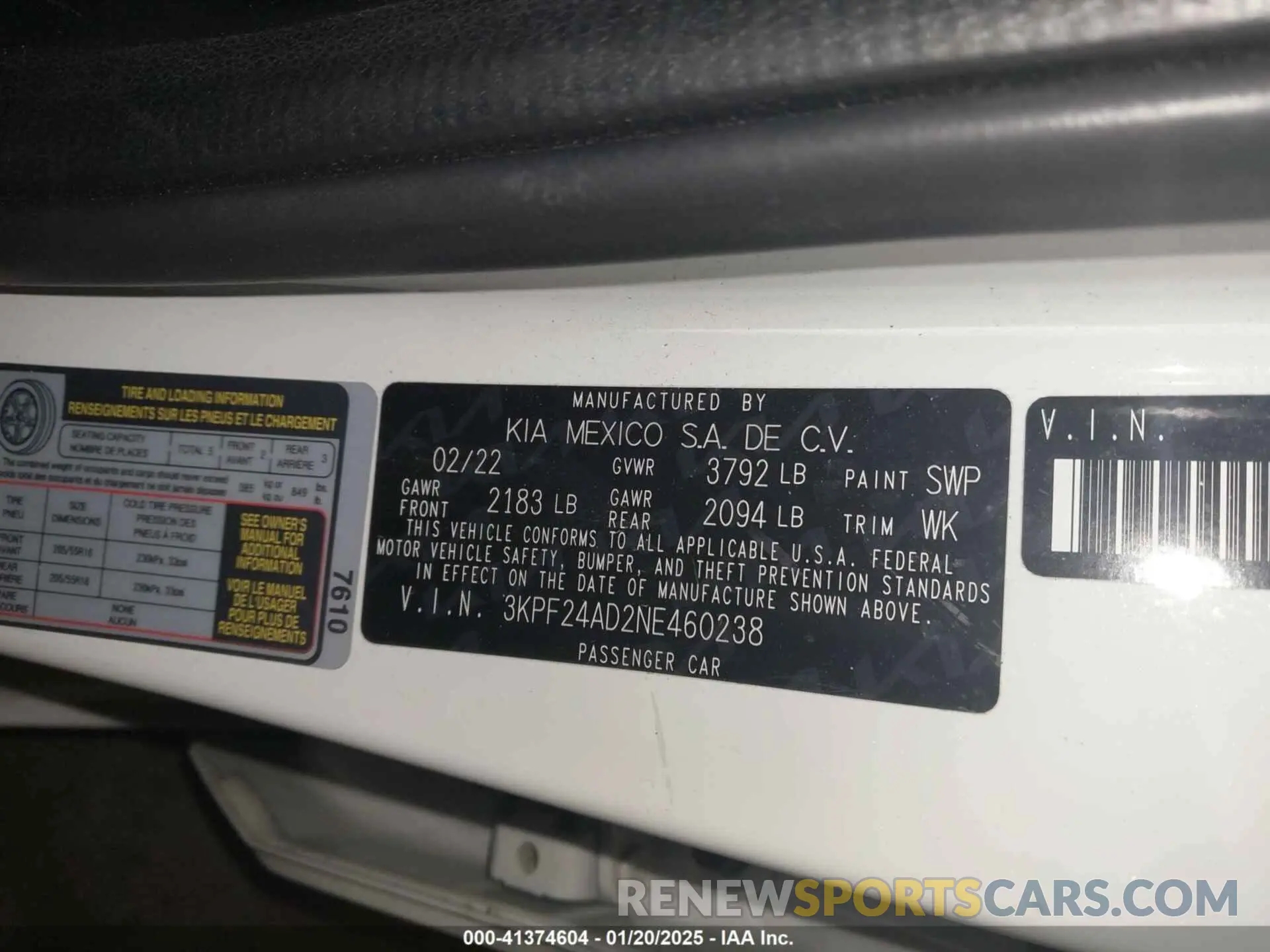 9 Фотография поврежденного автомобиля 3KPF24AD2NE460238 KIA FORTE 2022